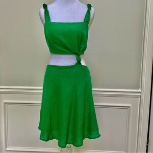 BILLY J Renee LINEN Mini Cutout Dress 12